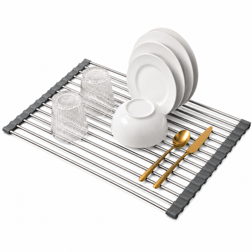 qcstyle™ Collapsible Dish Drying Rack – Foldable Over-the-Sink Kitchen Drying Rack