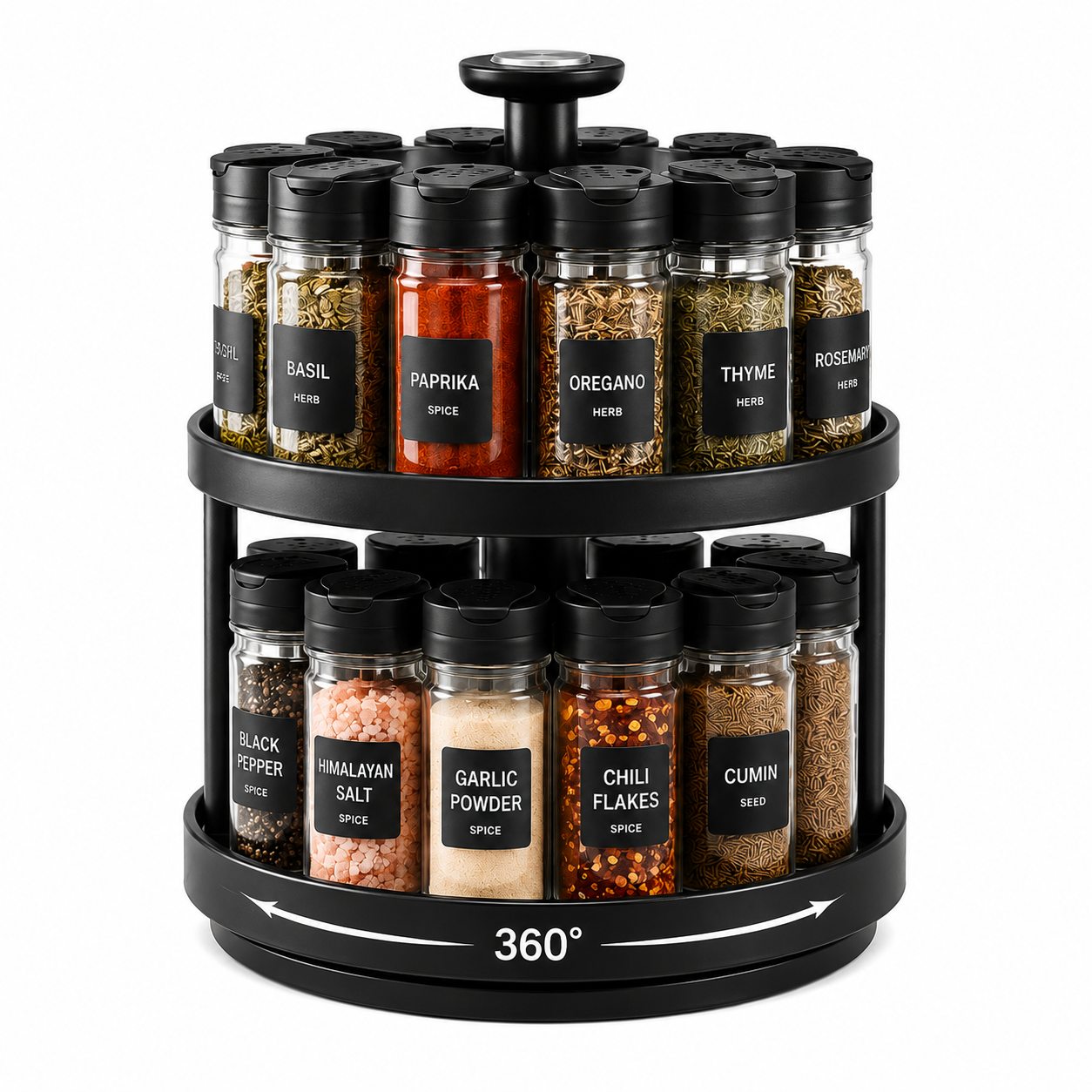qcstyle™ Herb & Spice Organizer – Premium Rotating Kitchen Seasoning Storage Rack