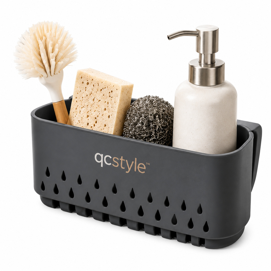 qcstyle™ Silicone Sink Caddy Organizer – Premium Kitchen Sink Storage Rack